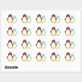 Pinguin Paradise Runder Aufkleber (Blatt)