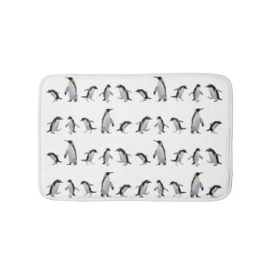 Pinguin-Party-Badezimmerteppich (Wähle deine Farbe Badematte