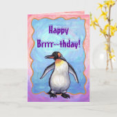 Pinguin Party Center Karte (Gelbe Blume)