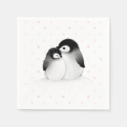 Pinguin Party Dekor Papier Napkins Serviette (Vorderseite)