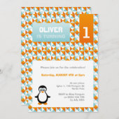 Pinguin-Party Einladung (Vorne/Hinten)