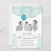 Pinguin-Party Einladung (Vorderseite)