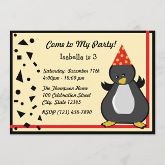 Pinguin-Party Einladung