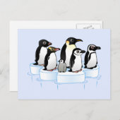 Pinguin-Party Einladungspostkarte (Vorne/Hinten)