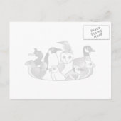 Pinguin-Party Einladungspostkarte (Rückseite)