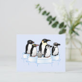 Pinguin-Party Einladungspostkarte (Stehend Vorderseite)