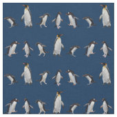 Pinguin Party Fabric (Marine) Stoff (Nahaufnahme)