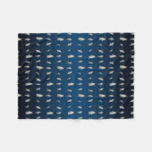 Pinguin Party Fleece Blanket (Dark Blue Mix) (Vorderseite (Horizontal))