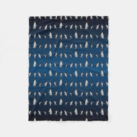 Pinguin Party Fleece Blanket (Dark Blue Mix) (Vorderseite)