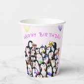 Pinguin Party Paper Cups - Benutzerdefinierter Tex Pappbecher (Rückseite)