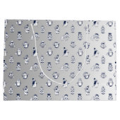 Pinguin Party Perfect: Stilvolle Geschenktasche De Große Geschenktüte (Rückseite)