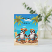 Pinguin-Party Postkarte (Stehend Vorderseite)