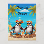 Pinguin-Party Postkarte (Vorderseite)