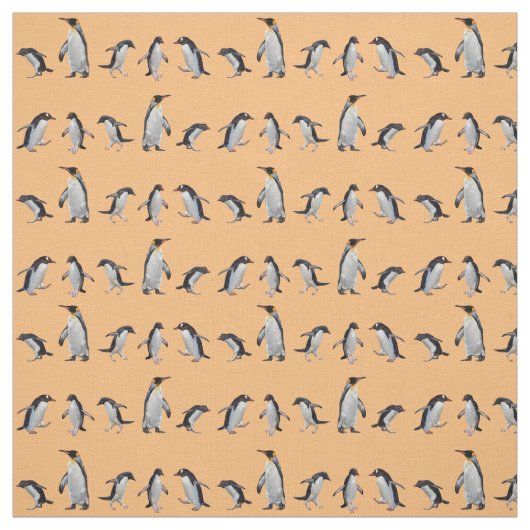 Pinguin-Party-Stoff (Orange) Stoff (Muster)