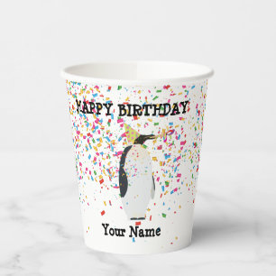Pinguin Partying - Tiere bei der Geburtstagsparty Pappbecher