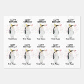 Pinguin Partying - Tiere beim Geburtstag Geschenkpapier Set (Vorderseite 3)