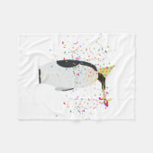 Pinguin Partying - Tiere mit Party Fleecedecke (Vorderseite (Horizontal))