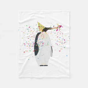 Pinguin Partying - Tiere mit Party Fleecedecke