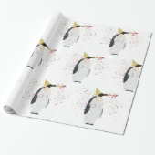 Pinguin Partying - Tiere mit Party Geschenkpapier (Ungerollt)