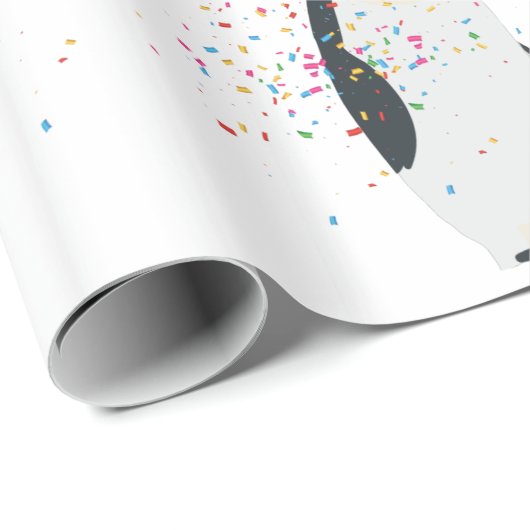 Pinguin Partying - Tiere mit Party Geschenkpapier (Rolleneckpunkt)