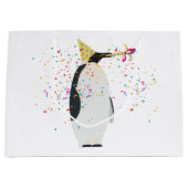 Pinguin Partying - Tiere mit Party Große Geschenktüte (Vorderseite)