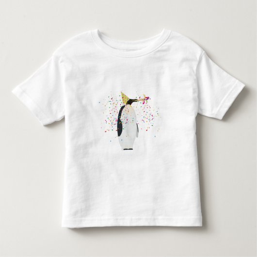 Pinguin Partying - Tiere mit Party Kleinkind T-shirt (Vorderseite)