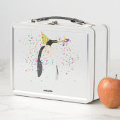 Pinguin Partying - Tiere mit Party Metall Brotdose (Beispiel)
