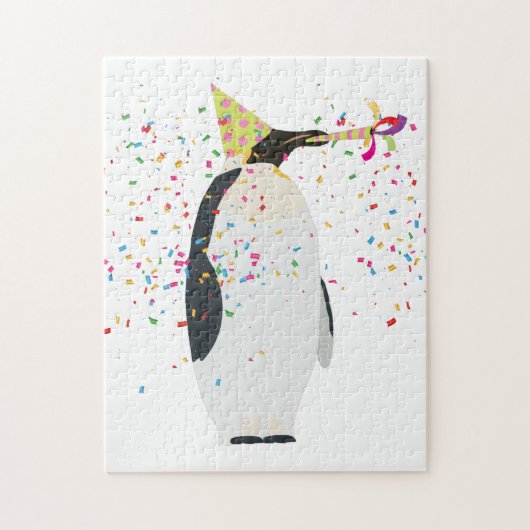 Pinguin Partying - Tiere mit Party Puzzle (Vertikal)