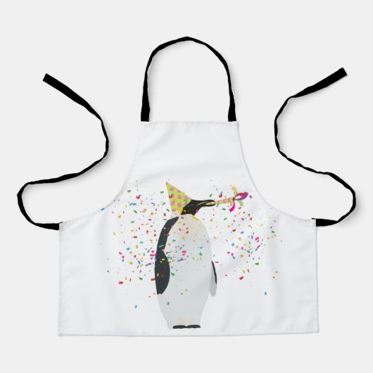 Pinguin Partying - Tiere mit Party Schürze (Vorderseite)