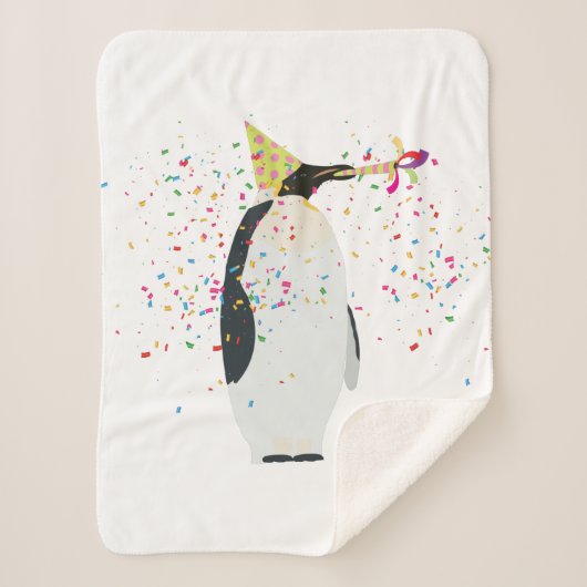 Pinguin Partying - Tiere mit Party Sherpadecke (Vorderseite)