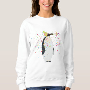 Pinguin Partying - Tiere mit Party Sweatshirt
