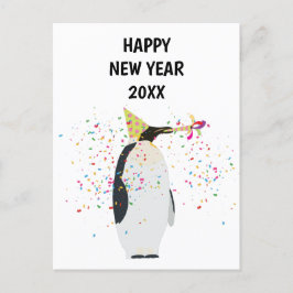 Pinguin Partying - Tierurlaub New Years Card Feiertagspostkarte