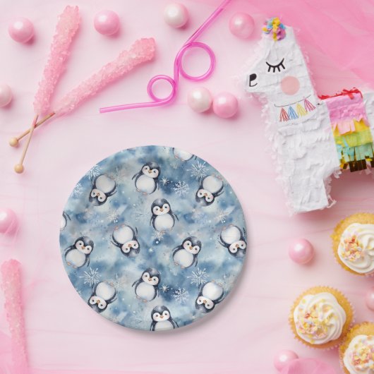 Pinguin Pattern Baby Dusche Teller (Party)