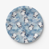 Pinguin Pattern Baby Dusche Teller (Vorderseite)
