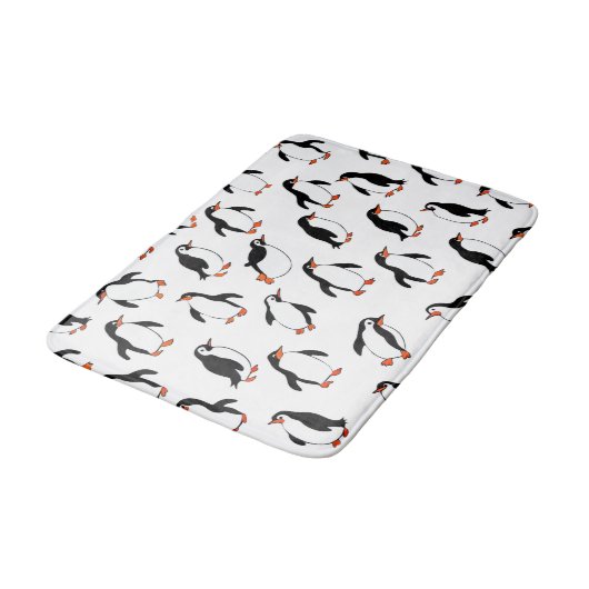 Pinguin Pattern Badematte (Schrägansicht)