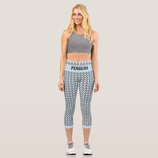 Pinguin Pattern Capri Leggings (Vorderseite)