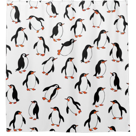 Pinguin Pattern Duschvorhang (Vorderseite)