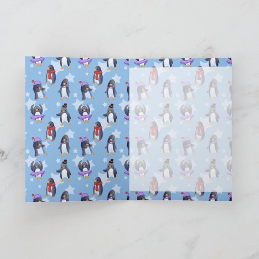 Pinguin Pattern Feiertagskarte (Innenseite)