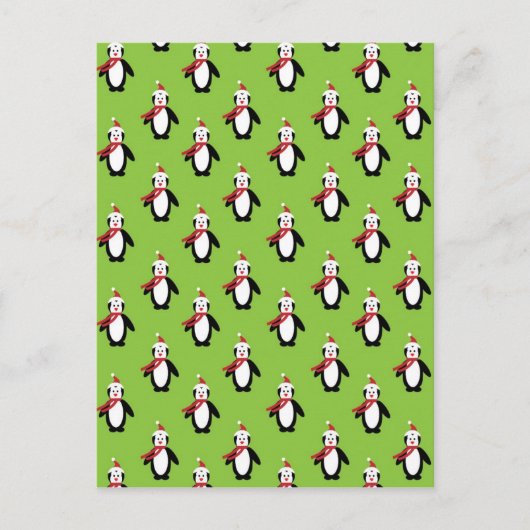Pinguin Pattern Feiertagspostkarte (Vorderseite)