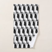 Pinguin Pattern Grau Schwarz-weiß Badhandtuch Set (Handtuch)