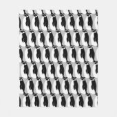 Pinguin Pattern Grau Schwarz-weiß Fleecedecke (Vorderseite)