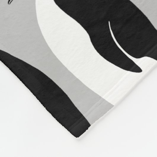 Pinguin Pattern Grau Schwarz-weiß Fleecedecke (Ecke)
