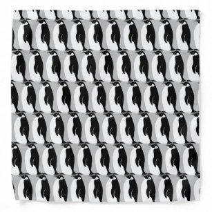 Pinguin Pattern Grau Schwarz-weiß Halstuch