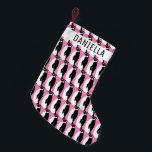 Pinguin Pattern Pink Schwarz-weiß Kleiner Weihnachtsstrumpf<br><div class="desc">Hoffe,  dass dir dieses Ferienhaus gefällt. Passen Sie es mit einem Namen oder Initialen an,  wenn Sie möchten. Karo in meinem Shop für mehr passende Artikel und andere Urlaubsmuster. Danke für den Einkauf mit mir!</div>