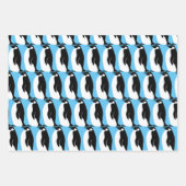 Pinguin Pattern Schwarz-weißes Geschenk Geschenkpapier Set (Vorderseite 3)