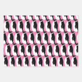 Pinguin Pattern Schwarz-weißes Geschenk Geschenkpapier Set (Vorderseite 2)