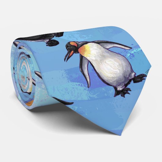 Pinguin Patterns Krawatte (Gerollt)