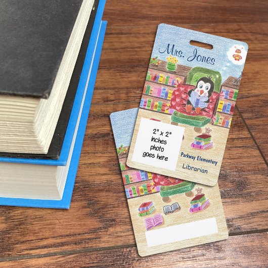 Pinguin personalisiert School Bibliothekarian ID A Ausweis
