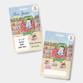 Pinguin personalisiert School Bibliothekarian ID A Ausweis (Vorder- & Rückseite)