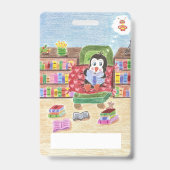 Pinguin personalisiert School Bibliothekarian ID A Ausweis (Rückseite)
